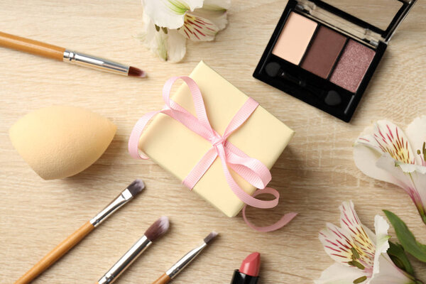 Eight march concept on wooden background, top view