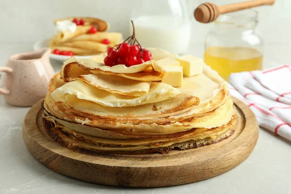 Concept Nourriture Savoureuse Avec Des Crêpes Gros Plan — Photo