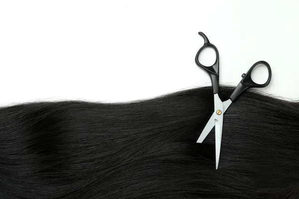 Female Hair Scissors White Background — Foto Stock