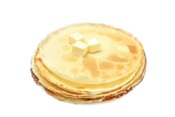 Crepes Thin Pancakes Isolated White Background — Stockfoto