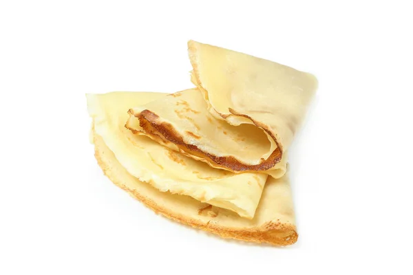 Crêpes Oder Dünne Pfannkuchen Isoliert Auf Weißem Hintergrund — Stockfoto