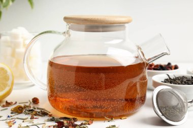 Çay ile sıcak içecek kavramı, yakın çekim.