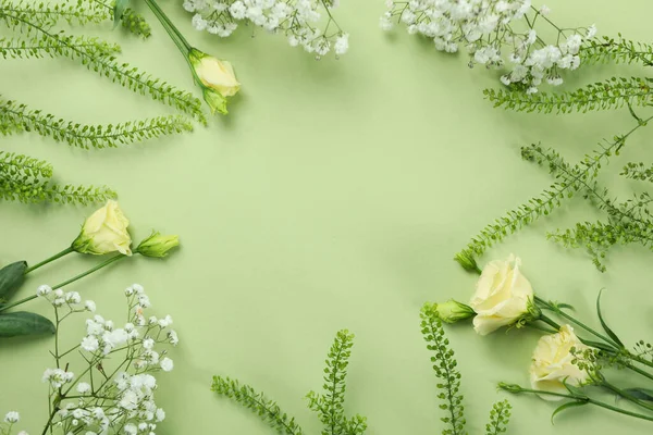 Hello Spring Concept Green Background Space Text — Stock fotografie
