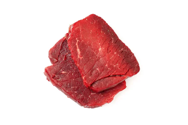 Ruwe Rundvlees Steaks Geïsoleerd Witte Achtergrond — Stockfoto