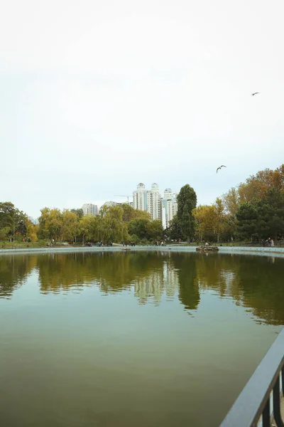 Pond City Park Autumn Day — Fotografia de Stock