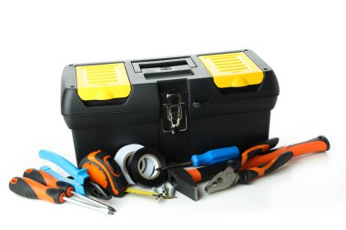 Beyaz arkaplanda izole edilmiş çalışma aracı, kapat