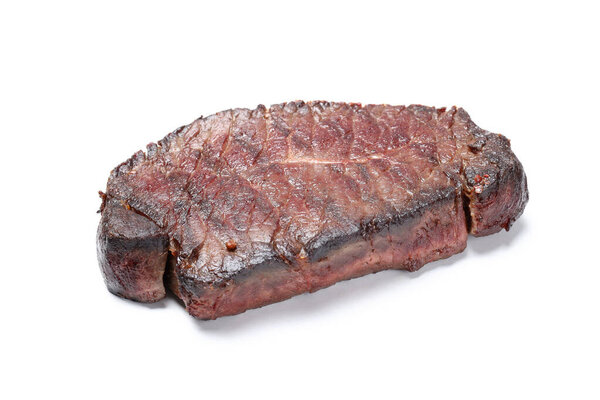 Roasted beef steak isolated on white background