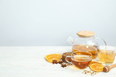 Karabuğday çayı ile sıcak içecek kavramı, metin için boşluk