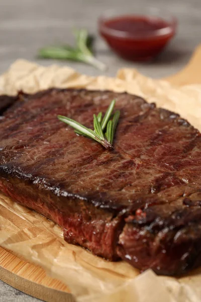 Concetto Cibo Saporito Con Bistecca Manzo Primo Piano — Foto Stock