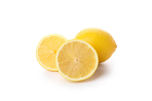Лимон Половинки Изолированы Белом Фоне — стоковое фото