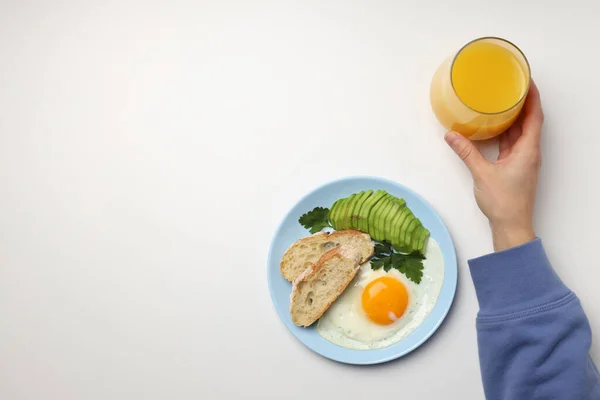 Концепция Вкусного Завтрака Белом Фоне — стоковое фото