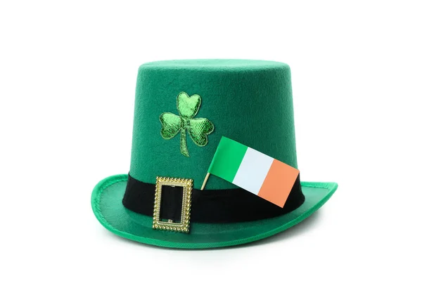 Sombrero Copa Con Bandera Irlanda Aislada Sobre Fondo Blanco —  Fotos de Stock