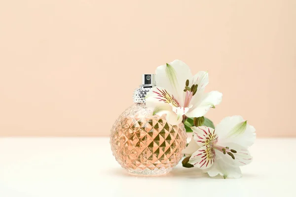 Composition Bottle Female Perfume Close — Stock Photo, Image