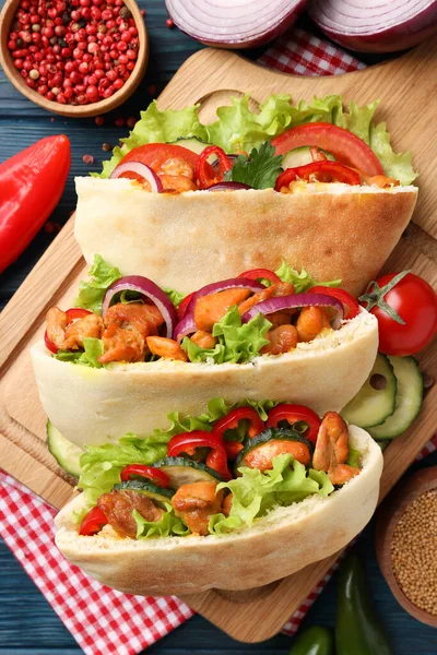 Concept Tasty Food Pitas Chicken Top View — Stock Photo, Image