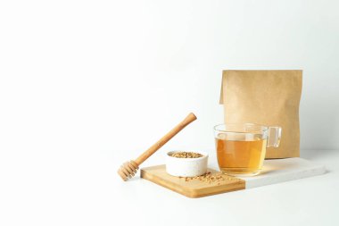 Karabuğday çayı ile sıcak içecek kavramı, metin için boşluk