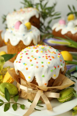 Lezzetli Paskalya yemeği kavramı, yakın plan.