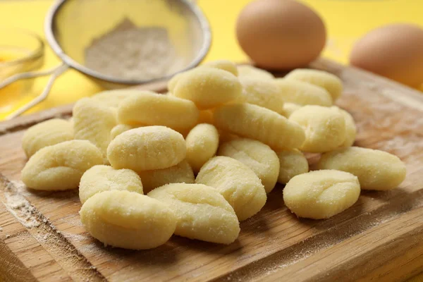 Begreppet Matlagning Med Potatis Gnocchi Närbild — Stockfoto