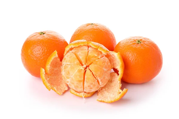 Mandarins Isolated White Background Close — Stock Photo, Image