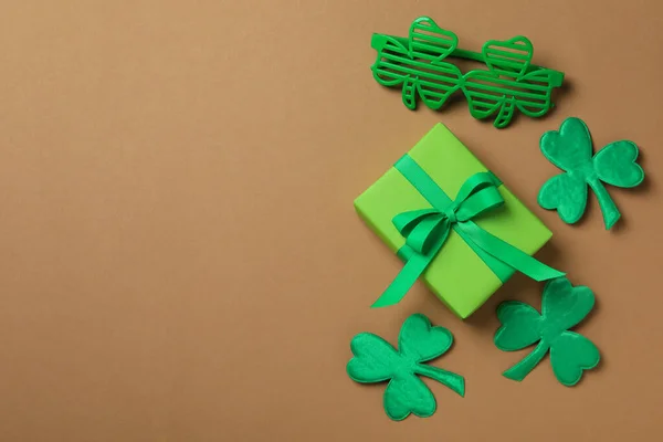 Different Patrick Day Accessories Space Text — Stock Photo, Image