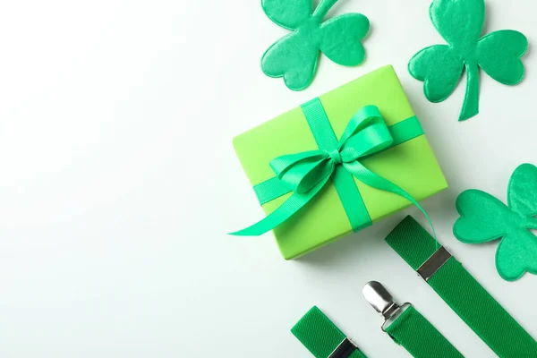 Different Patrick Day Accessories Space Text — Stock Photo, Image