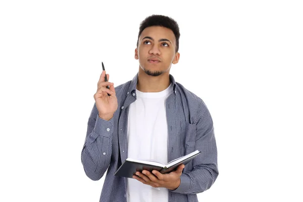 Jovem Atraente Homem Isolado Fundo Branco — Fotografia de Stock