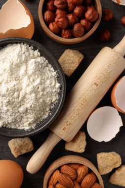 Turta ya da pasta pişirme malzemeleri, üst görünüm