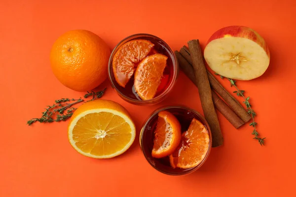 Concept Alcohol Drink Sangria Top View — Stock Photo, Image