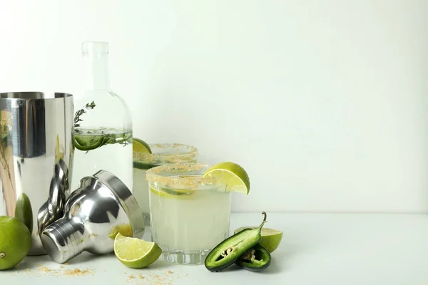 Concept Drink Jalapeno Cocktail Space Text — Stock Photo, Image