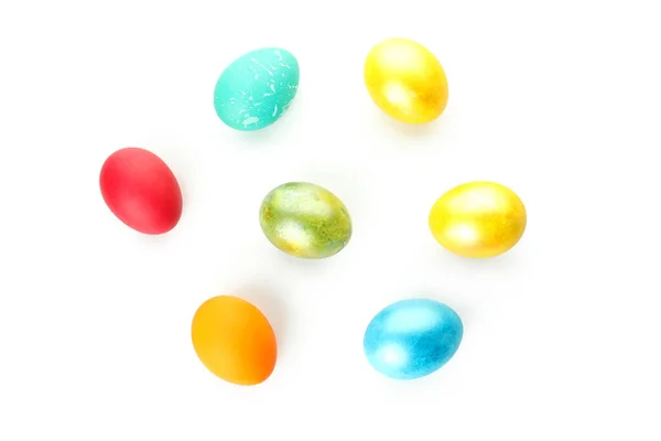 Beautiful Easter Eggs Isolated White Background — Stock Photo, Image