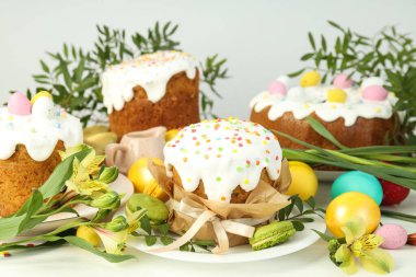 Lezzetli Paskalya yemeği kavramı, yakın plan.