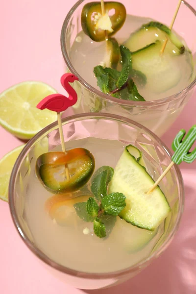 Concept Drink Jalapeno Cocktail Close — Stock Photo, Image