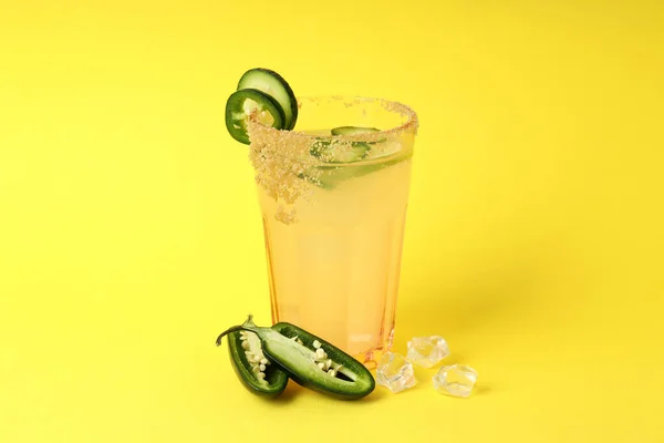 Concepto Bebida Con Cóctel Jalapeño Primer Plano — Foto de Stock