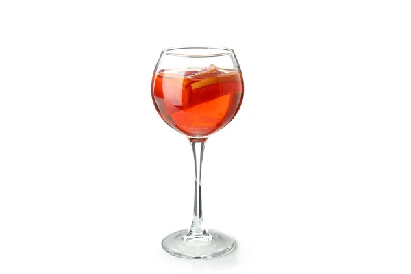 Склянка Напою Sangria Ізольована Білому Тлі — стокове фото