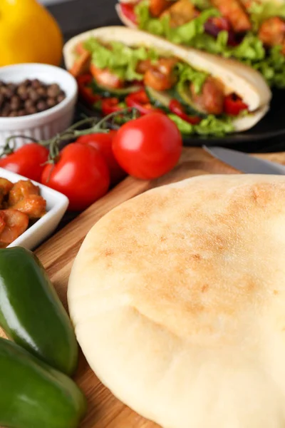 Concept Cooking Pita Chicken Meat — Stock Photo, Image