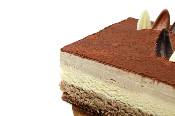 Десерт Тирамису Белом Фоне — стоковое фото