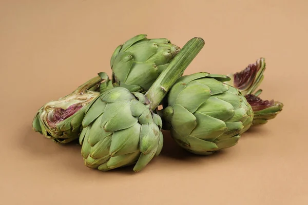 Concept Healthy Food Artichoke Light Brown Background — Stock Photo, Image