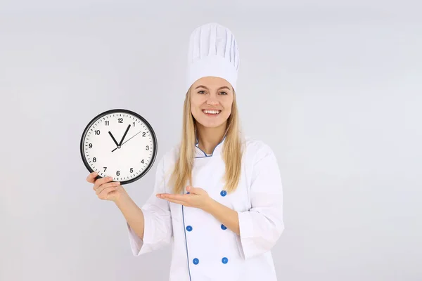 Conceito Cozinhar Com Jovem Chef Mulher — Fotografia de Stock