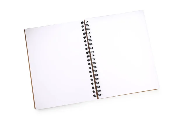 Notebook Isolado Fundo Branco Espaço Branco Para Texto — Fotografia de Stock