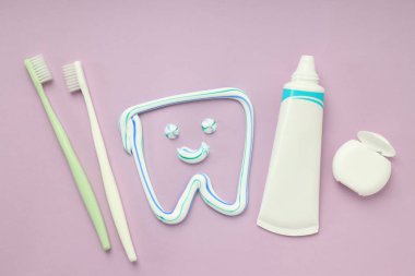 Diş veya ağız bakımı kavramı, üst görünüm