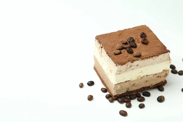 Concetto Gustoso Dessert Con Torta Tiramisu Spazio Testo — Foto Stock