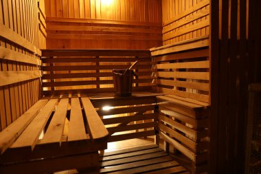 Boş modern ve rahat sauna