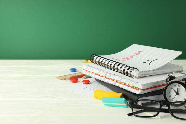 Concept of exams and tests, space for text