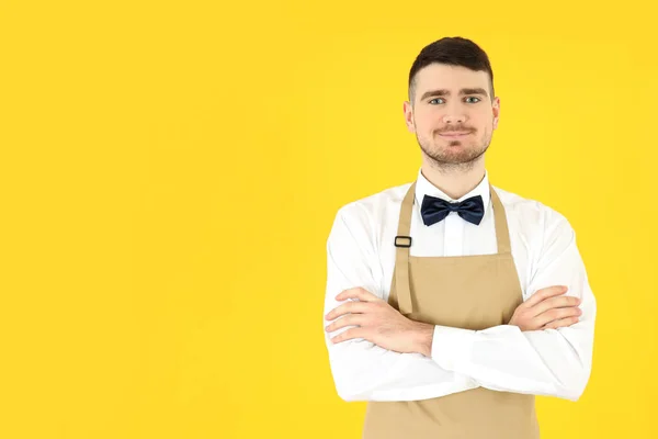 Concept Profession Young Man Waiter — Stock Photo, Image