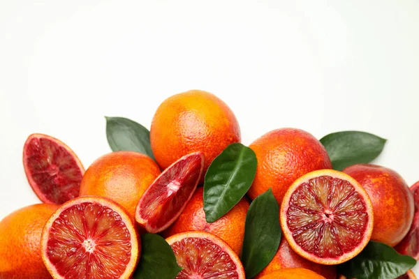 Concept Citrus Red Orange White Background — Stock Photo, Image