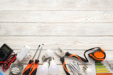 Elektrikçi araçları kavramı, metin için boşluk