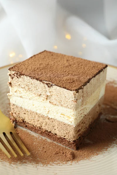 美味甜点的概念与Tiramisu蛋糕 — 图库照片