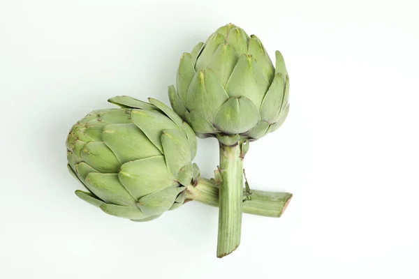 Conceito Comida Saudável Com Alcachofra Fundo Branco — Fotografia de Stock