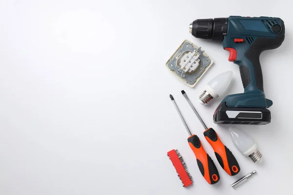 Concept Electrician Tools Space Text — Stock Photo, Image