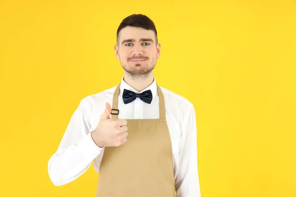 Conceito Trabalho Com Garçom Jovem — Fotografia de Stock