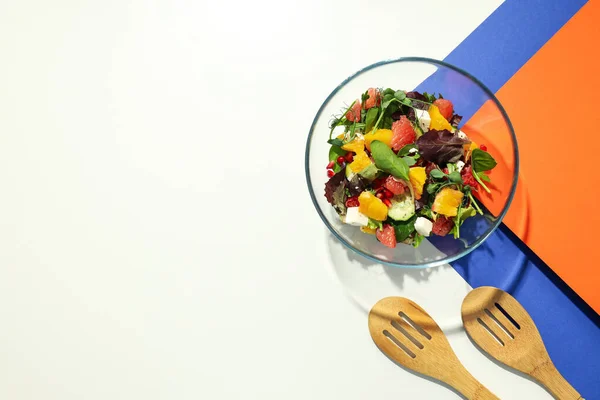 Lezzetli Yemek Kavramı Kırmızı Portakallı Salata Yazı Için Yer — Stok fotoğraf